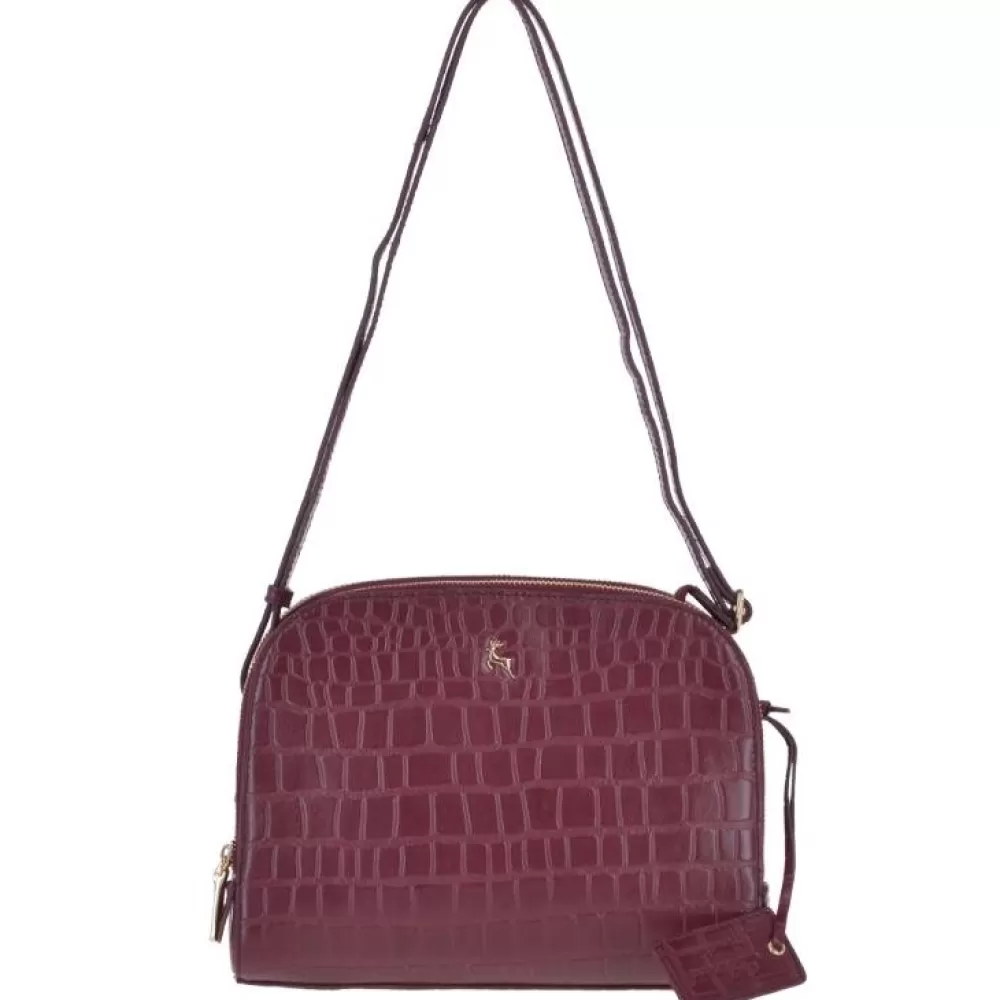 Women Ashwood Handbags Ashwood Womens Three Section Croc Print Leather Shoulder Handbag: 62731