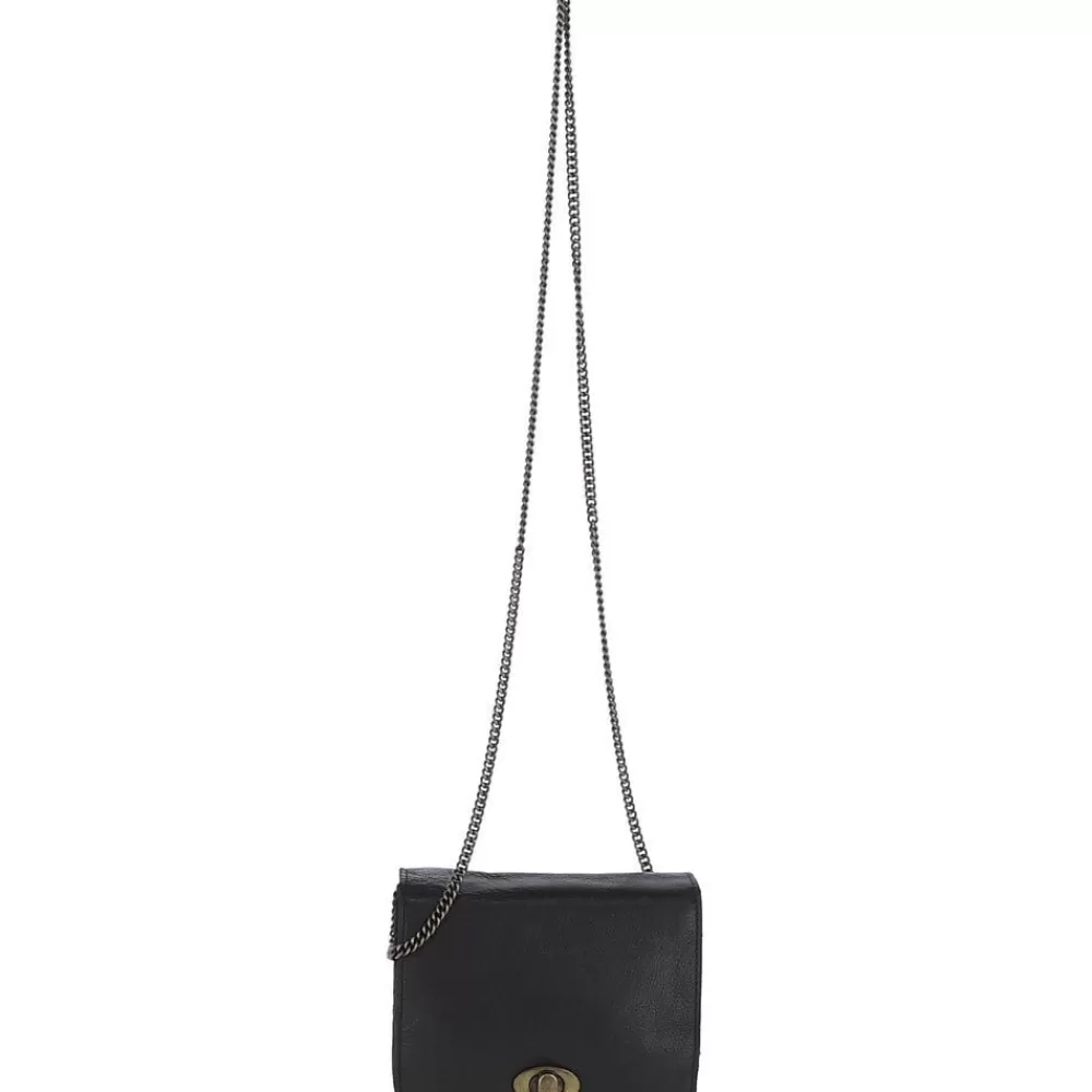 Women Ashwood Handbags Dipped Leather Cross Body Bag With Chain Strap Black: R-11