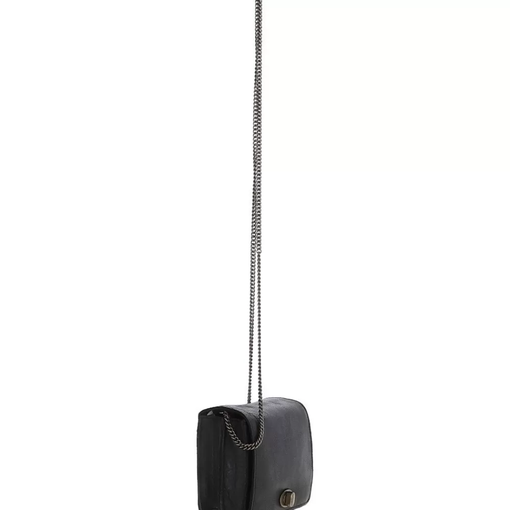 Women Ashwood Handbags Dipped Leather Cross Body Bag With Chain Strap Black: R-11