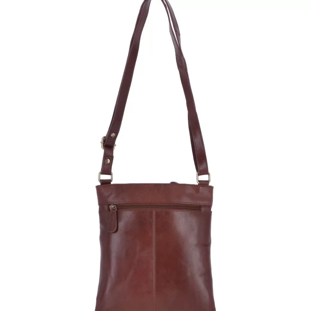 Women Ashwood Handbags Small Zip Top Vegetable Tanned Leather Cross Body Bag: V-20